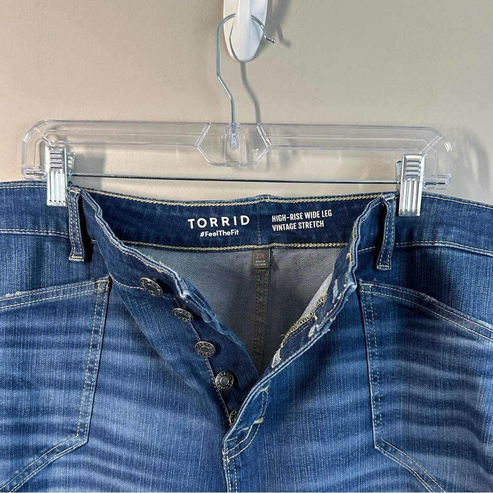 Torrid High Rise Wide Leg Vintage Stretch Jeans Size 22 - Picture 10 of 13
